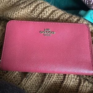 Coach Pink Leather Wallet